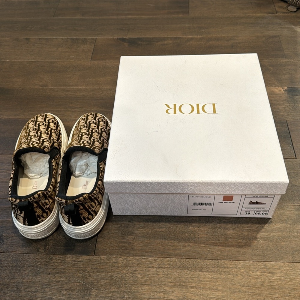 Dior Solar Slip-On Sneaker Bronze Dior Oblique Embroidered Velvet - Shoes - Picture 5 of 8